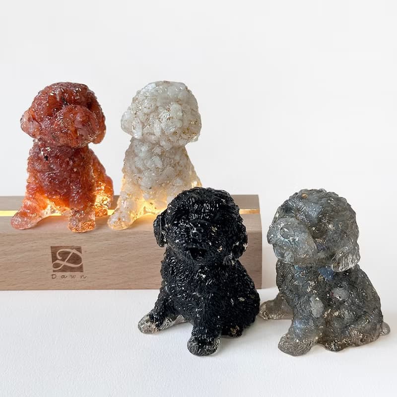 水晶 貴賓狗 M號 |  | 天然石手作 | 居家擺飾 療癒萌犬 |拉長石