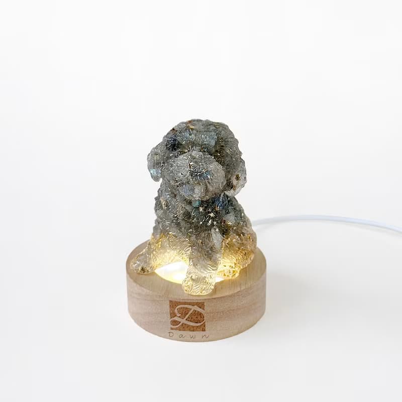 水晶 貴賓狗 M號 |  | 天然石手作 | 居家擺飾 療癒萌犬 |拉長石