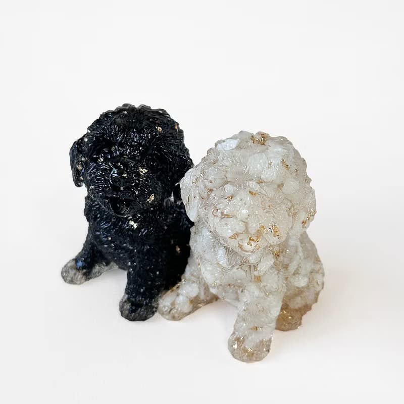 水晶 貴賓狗 M號 |  | 天然石手作 | 居家擺飾 療癒萌犬 |拉長石