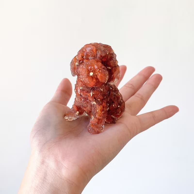 水晶 貴賓狗 M號 |  | 天然石手作 | 居家擺飾 療癒萌犬 |拉長石