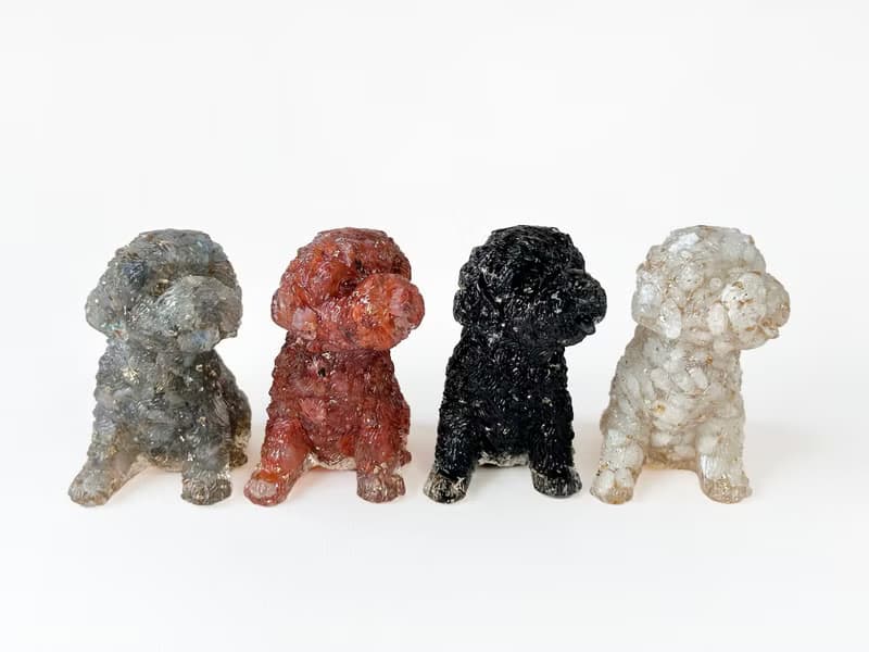 水晶 貴賓狗 M號 |  | 天然石手作 | 居家擺飾 療癒萌犬 |拉長石