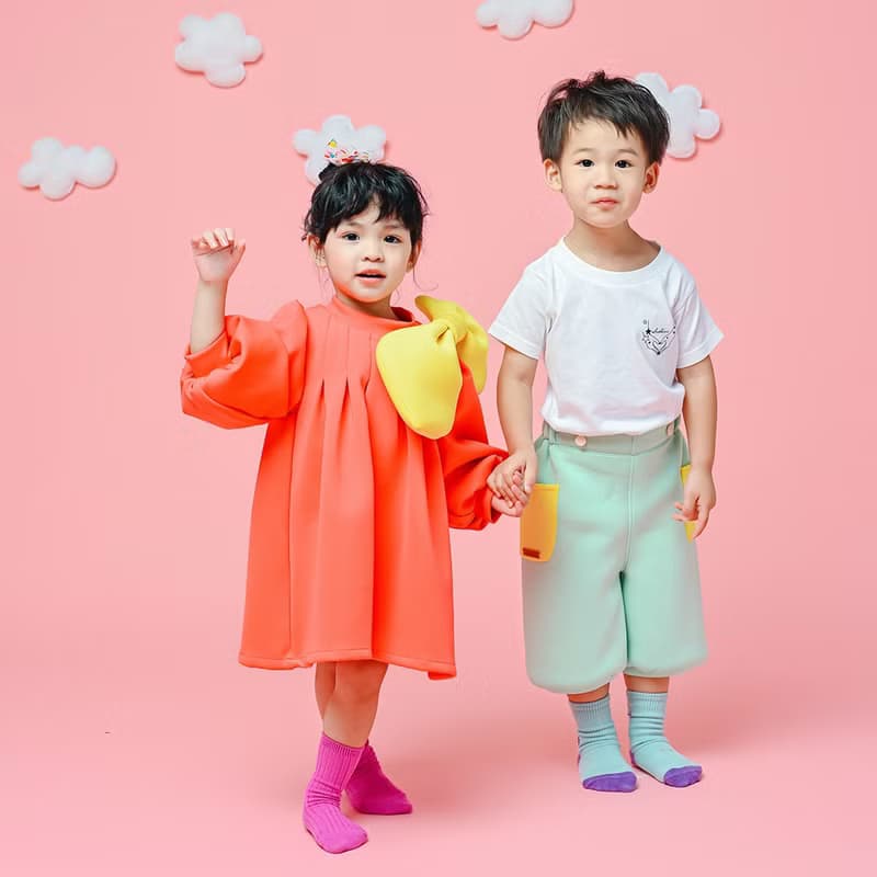 燈籠七分褲-太空棉縮口褲 手作吊帶褲 秋冬季童裝褲 親膚透氣舒適