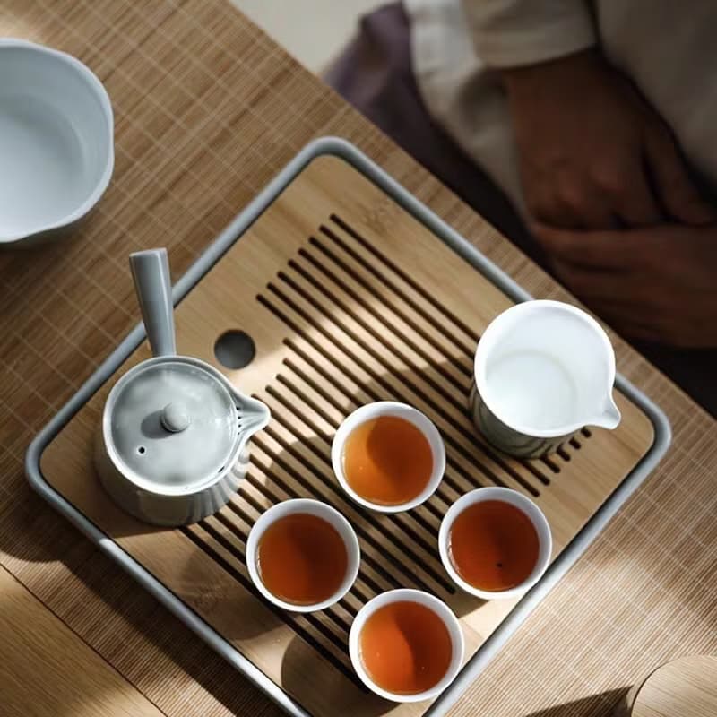 聞說|日式簡約茶壺茶具套裝 煙灰系列 辦公家用禮贈 禪意功夫陶瓷