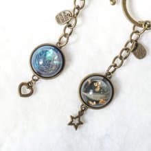 【寵物毛】圓形鑰匙圈。浩瀚宇宙&秘境海洋&珠光貝母 I 樹脂滴膠