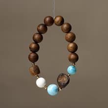 10mm海紋石手串 未時VISHI多米尼加拉利瑪手鏈串珠針鈉鈣石女中式