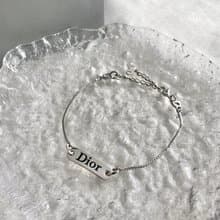 【 日本直送　名牌中古包 】Christian Dior クリスチャン ディオール ブレスレット シルバー ロゴ vintage ヴィンテージ 3fmhik