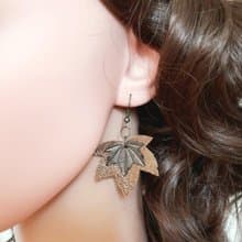 耳環 bronze color leather earrings for her Leather women's jewelry