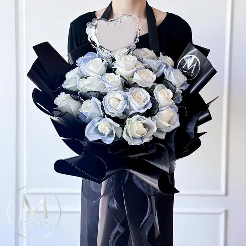 地中海聖托尼尼玫瑰鮮花花束