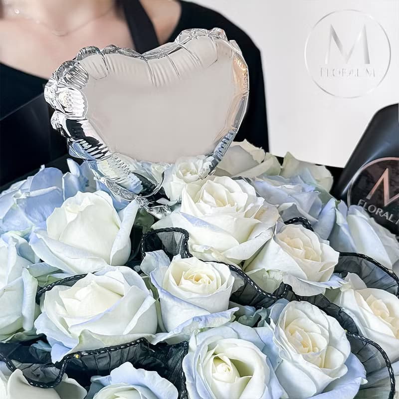 地中海聖托尼尼玫瑰鮮花花束