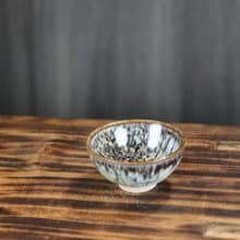 【母親節禮物】60ml 岩雪 天目釉 圓滿茶杯 鶯歌名家葉敏祥作品