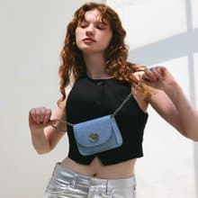 韓國製 MUR Letter 手袋/單肩包/手提袋 (Crinkle Blue)