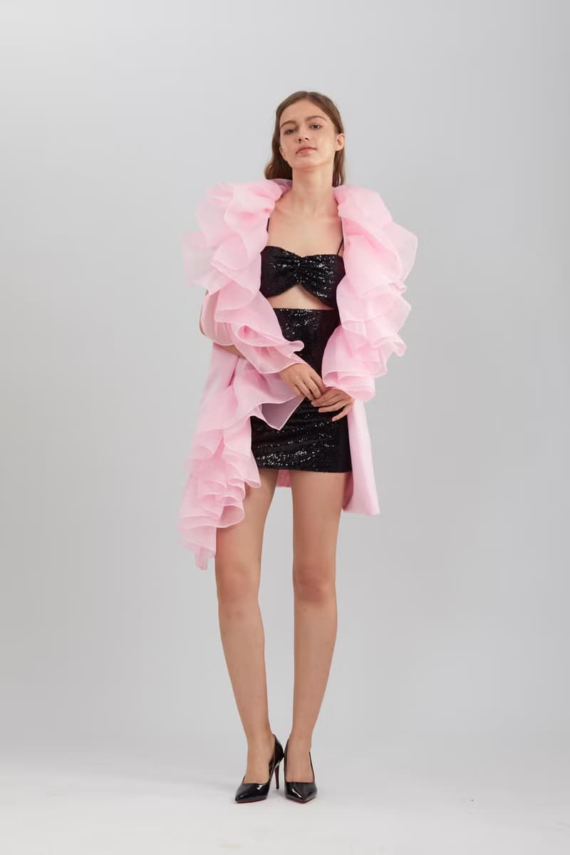 June sweet pink natural Thai  silk organza jacket for women