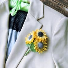 向日葵別針、向日葵胸針、花束飾品
