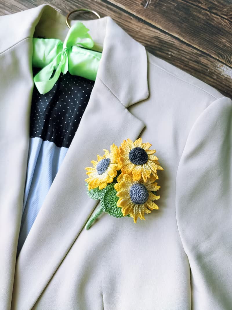 向日葵別針、向日葵胸針、花束飾品
