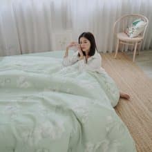 柔絲萊賽爾纖維 床包組 薄被套 鋪棉兩用被/台灣製床單/ABHT026