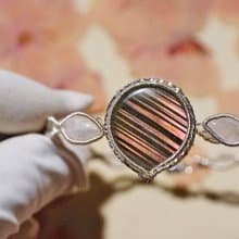 純手工製作銀繞線三石款經典手鐲