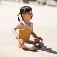 溫泉度假風 兒童連體泳衣