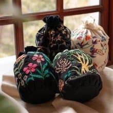 刺繡錦囊小袋_公平貿易