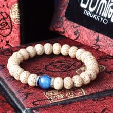 精品星月菩提手珠 7x9mm 天然藍晶石隔珠 父親節禮物 菩提子 手鍊