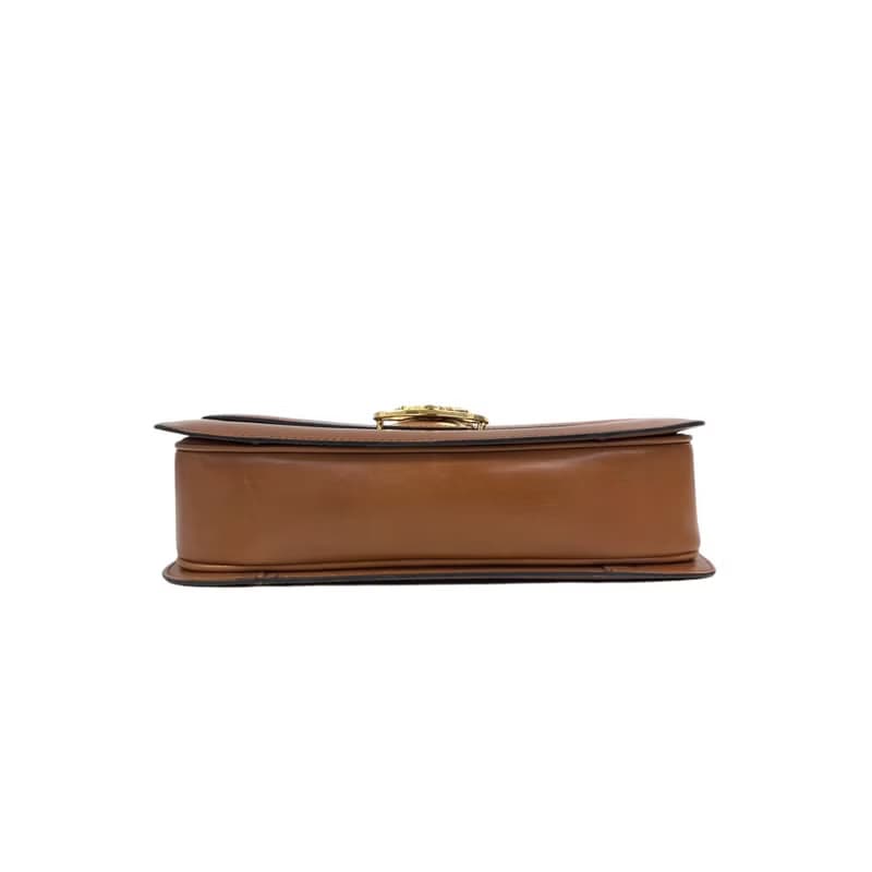 【 日本直送　名牌中古包 】CELINE セリーヌ ショルダーバッグ キャメル エンブレム レザー vintage ヴィンテージ オールド 4zs7bs