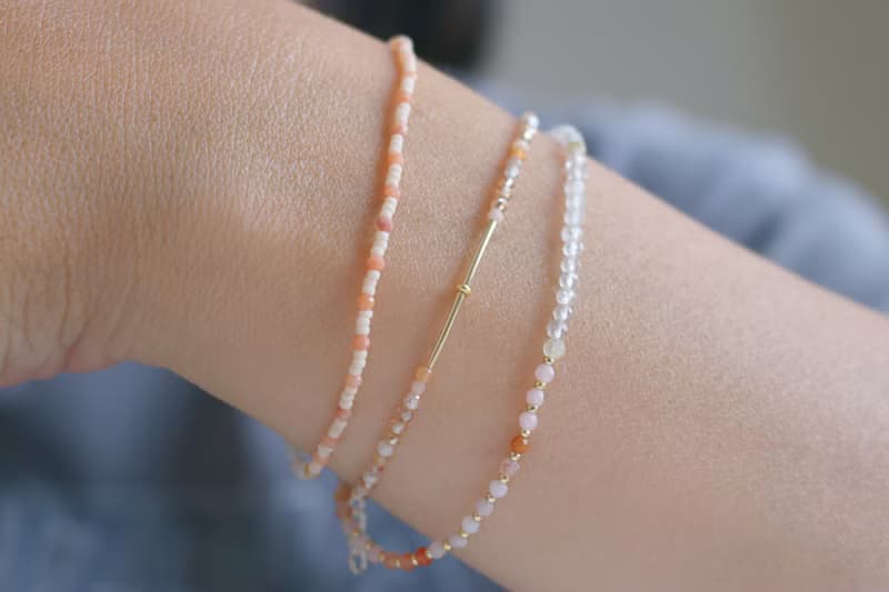 手鍊 草莓晶 瑪瑙 天然石 - 櫻花 -