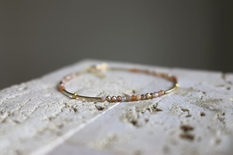 手鍊 草莓晶 瑪瑙 天然石 - 櫻花 -