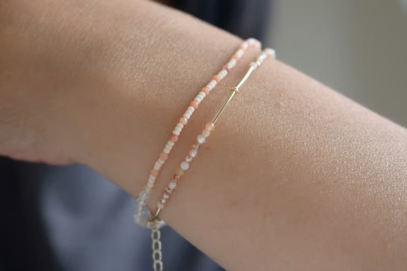 手鍊 草莓晶 瑪瑙 天然石 - 櫻花 -