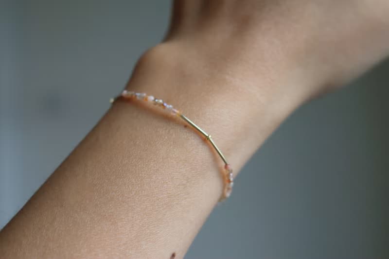 手鍊 草莓晶 瑪瑙 天然石 - 櫻花 -