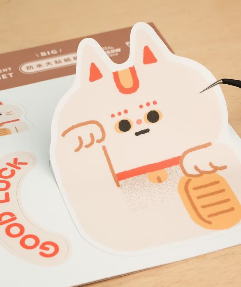 Furry Zoo 防水 大貼紙組 行李貼 防水耐曬 - 招財貓
