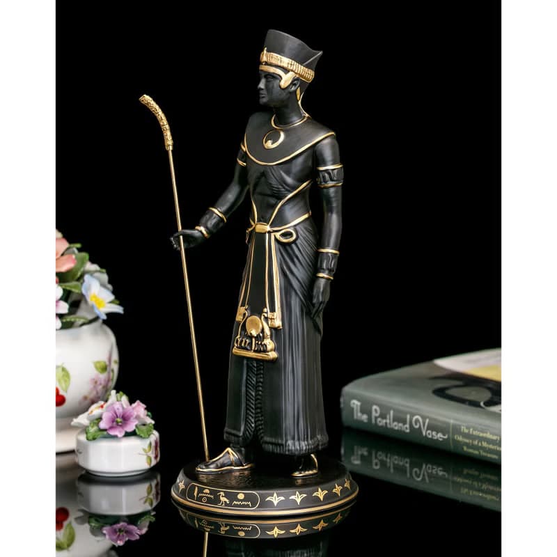 限量英國製 Wedgwood 埃及法老王玄武岩陶瓷雕像 雕塑收藏擺飾