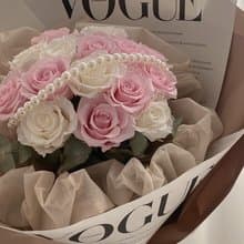 Flora Flower俄羅斯永生花束-珍珠雲朵(冰沙粉+白)