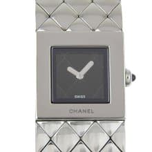 【日本直送】シャネル CHANEL マトラッセ 腕時計 H0009 SS クオーツ アナログ表示 ブラック文字盤 レディース【中古】