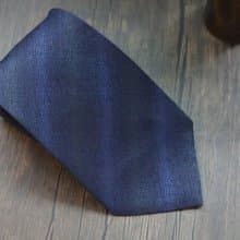 藍黑色真絲條紋相間商務領帶禮盒裝