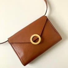 【初夏優惠】中古二手Celine大金環咖啡色單肩手袋斜側背小包