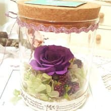 l 瓶中精靈 帶燈玻璃瓶花禮-鍾愛紫 l *情人*愛情*裝飾*不凋花.恆星花.永生花*交換禮物