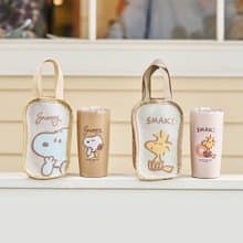 【聖誕禮盒】史努比吐司造型304不銹鋼真空雙飲保溫杯提袋組530ml