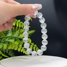 高品質天然白色幽靈水晶手串11mm冰透半盆白水晶手錬女益學業靈氣