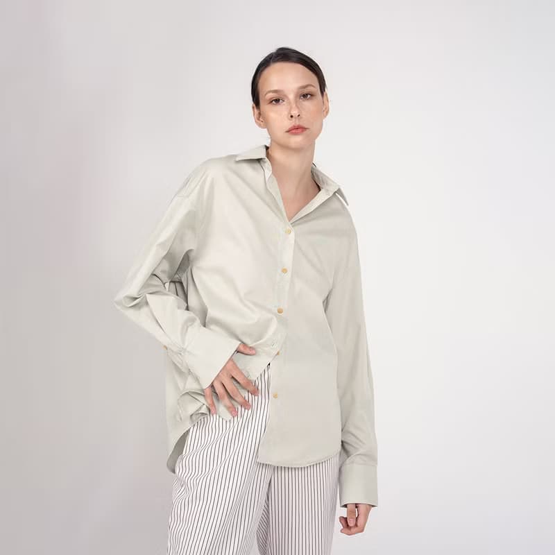 BASIC // green // women oversized shirt