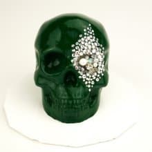 Green Skull decor Dark Green Gothic Skull Art Witchy Decor Unique gift