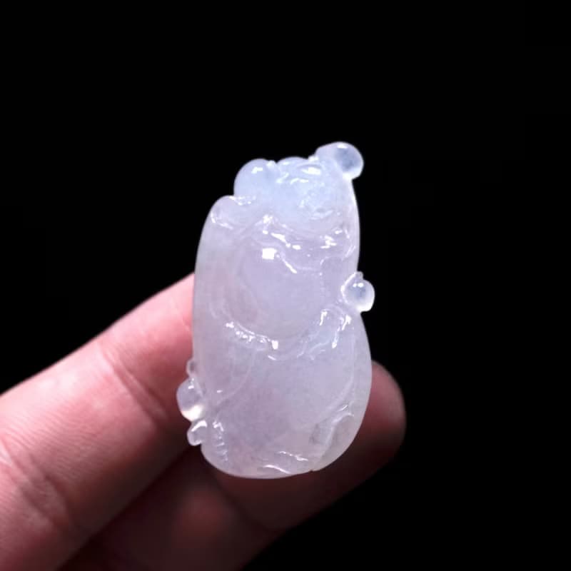 冰種翡翠精雕彌勒佛 | 天然緬甸玉翡翠A貨 | 送禮