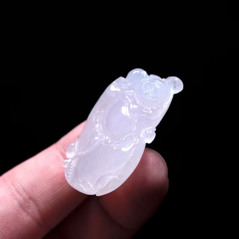 冰種翡翠精雕彌勒佛 | 天然緬甸玉翡翠A貨 | 送禮