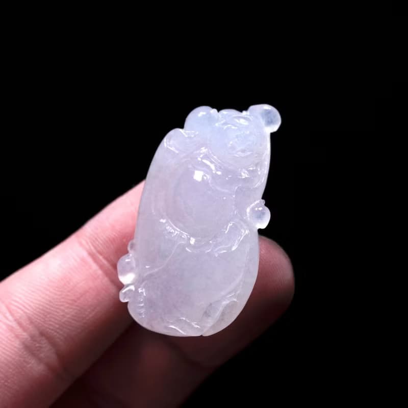 冰種翡翠精雕彌勒佛 | 天然緬甸玉翡翠A貨 | 送禮