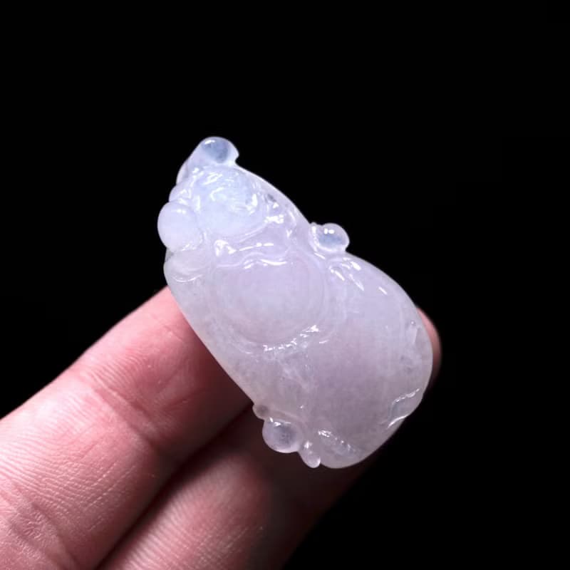 冰種翡翠精雕彌勒佛 | 天然緬甸玉翡翠A貨 | 送禮