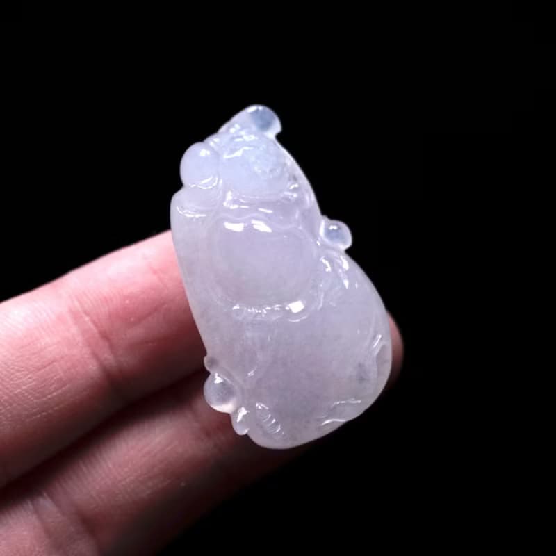冰種翡翠精雕彌勒佛 | 天然緬甸玉翡翠A貨 | 送禮