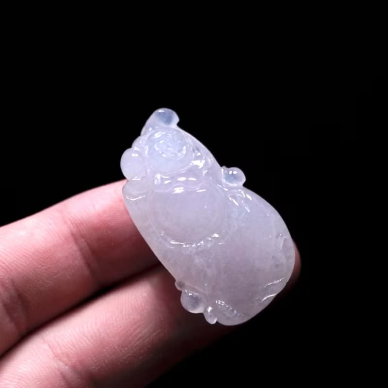冰種翡翠精雕彌勒佛 | 天然緬甸玉翡翠A貨 | 送禮