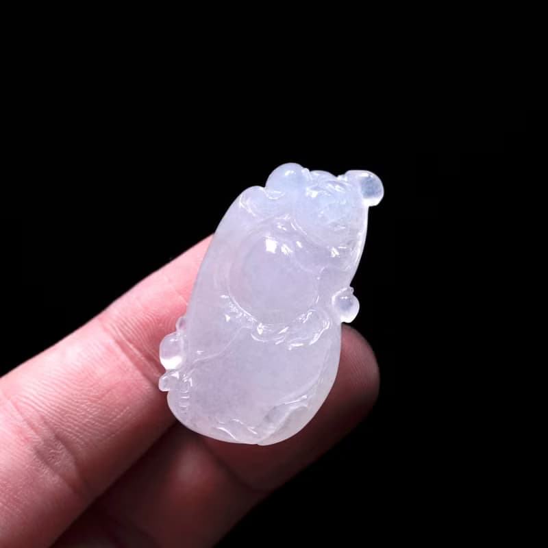 冰種翡翠精雕彌勒佛 | 天然緬甸玉翡翠A貨 | 送禮
