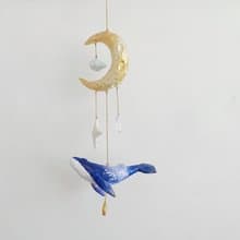 座頭鯨月亮風鈴居家裝飾 手工雕塑 公仔 海洋生物 畢業禮物