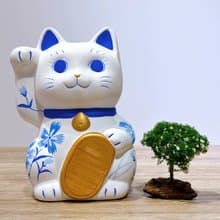 【桔梗招福】日本谷中堂招財貓 | 青繪 撫子