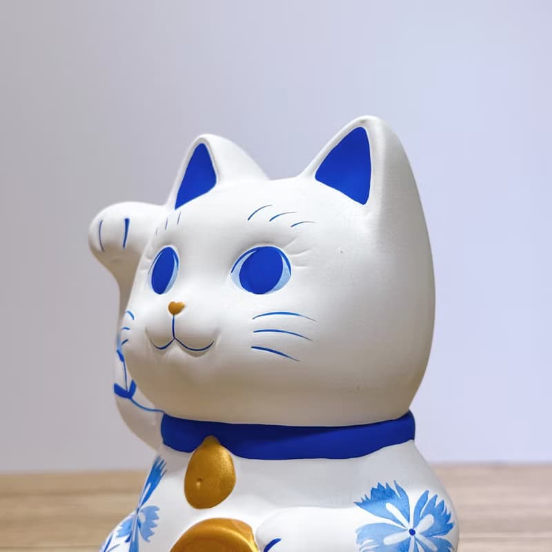 【桔梗招福】日本谷中堂招財貓 | 青繪 撫子