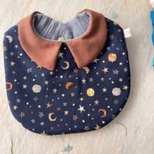 巧克力星球。純棉六層紗小尖領圍兜/可雙面用